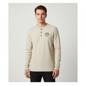 Knob Creek Henley Long Sleeve Thermal Shirt Men's Medium Lounge Top Pajama